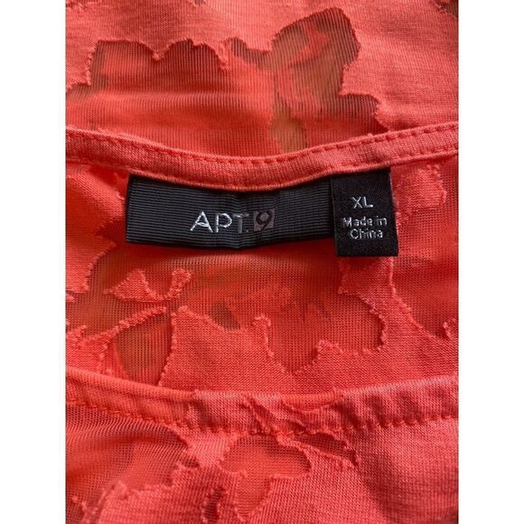 Apt. 9, women’s peach cap sleeve, sheer floral casual blouse size XL - Picture 8 of 9